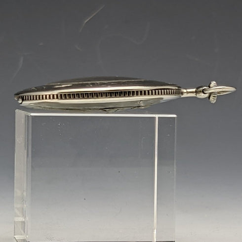 Antique works well (time cannot be adjusted) taban engraving case pocket watch